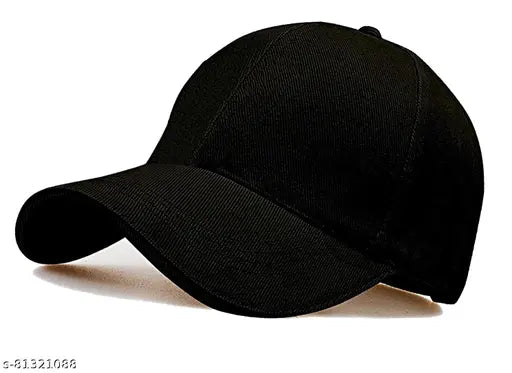 Stylish cotton baseball cap for men and boys, solid pattern in size L from India