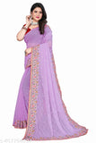 Purple embroidered sari with sequin work