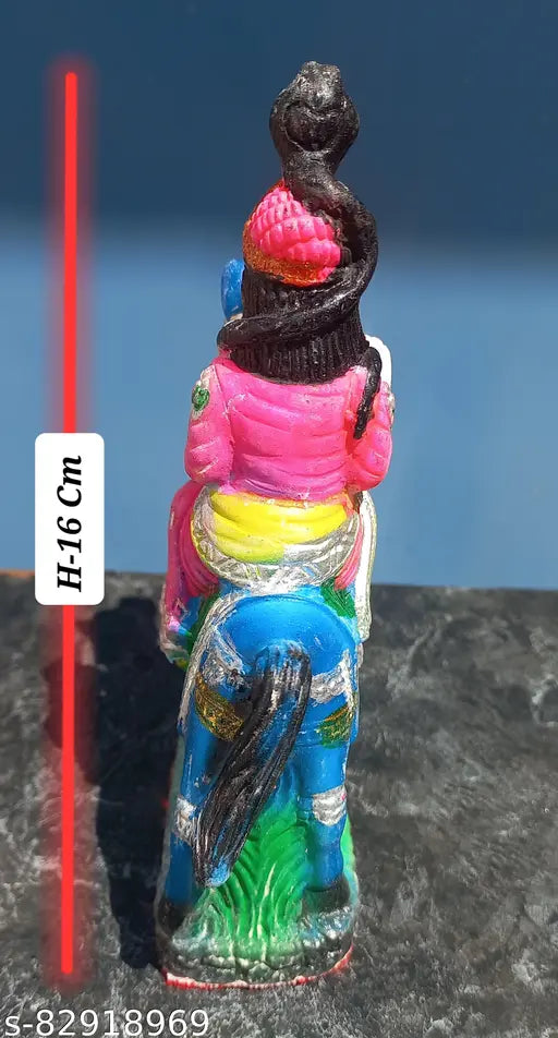 Unbreakable, hand-painted Indian god idol statue - Jaharveer Chauhan Baba (16cm tall x 13cm broad)
