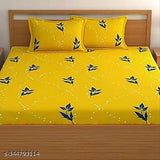Trending cotton botanical-patterned flat sheets with 2 pillow covers, superfine quality for summer, ideal for adult double beds (India)