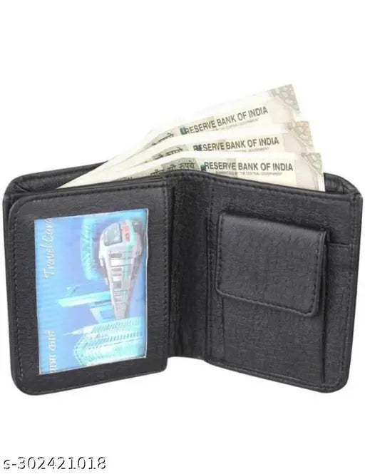 Leather Tommy wallet, 5 compartment flat case with solid pattern, free size (10cm x 10cm), country of origin: India