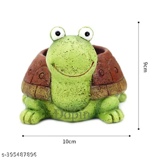 Resin turtle succulent planter, ideal for indoor/outdoor use, handcrafted by Indian artisans
