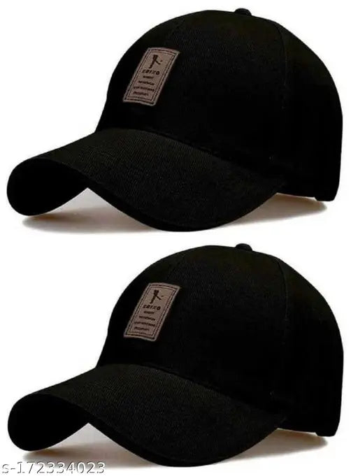 Stylish printed Ediko adjustable cotton baseball cap combo for men and boys, featuring intricate design on two caps from India