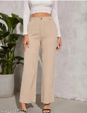 Tan designer women pants, cropped, elastic waistband