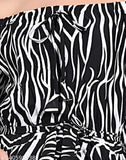 Animal print elastic off-shoulder crepe long jumpsuit for women, perfect for western wear
