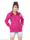 Cotton blend long-sleeve women's sweatshirt, classy feminine design with printed net pattern - India