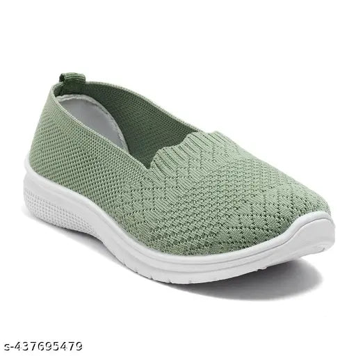 Green woven fabric bellies for women