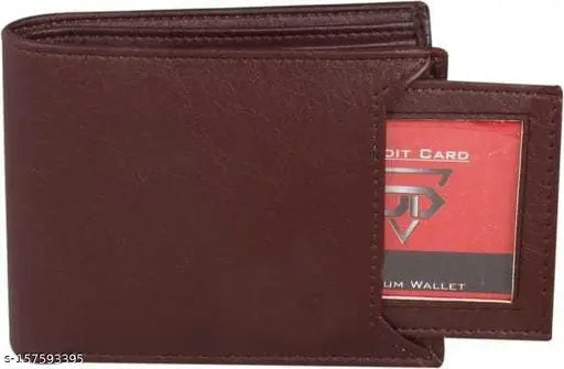 Brown PU leather Sonrisa Men casual evening party wallet, 10 card slots, perfect for daily use
