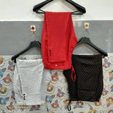 Red, black, and grey cotton crew-neck T-shirts men's slim fit combo