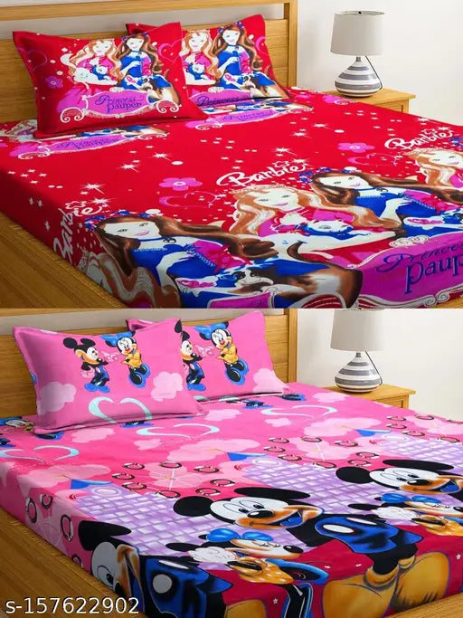 3D Printed King Size Bedsheets Combo Pack Of 2