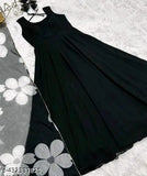 Georgette sleeveless dress, women's size S-XXL, solid color Indian fashion
