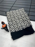Georgette printed saree on floor