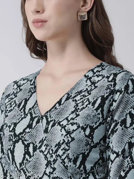 Denim animal print jumpsuit for women, long sleeves, printed pattern, XS to XXXXL sizes