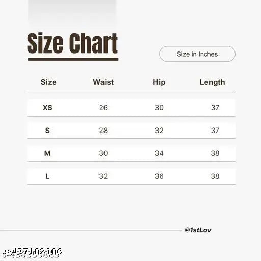 Loose fit cargo pants with pockets, size chart available for waist and hip