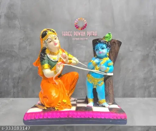 Multi-colored Resin Krishna Idol, perfect for temple & home decor gifts (55 inches)