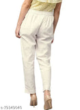 Cotton blend, solid-colored trouser with pockets for daily wear, slim fit, easy wash - Ladies' comfortable fashion pants made in India