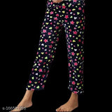 Printed winter pajamas, fleece material for girls and women, long length, regular fit
