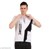 Men's cotton blend half sleeve hoodie, affordable and top-quality party/casual wear - short sleeves, printed design, S (36in x 25in), M (38in x 27in), L (40in x 28in), XL (42in x 29in) - Indian origin