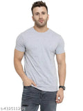 Cotton blend men's half sleeve round neck plain T-shirt, premium fabric for comfortable wear