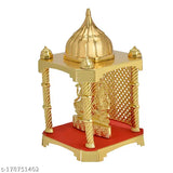 Brass Laxmi Ganesh Idol Statue with Diya Design, ideal for Diwali home decoration and puja. Dimensions: 5"L x 16"H x 5"B (Net Quantity: 1). Origin: India