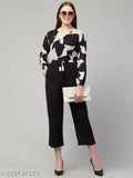 Printed Georgette jumpsuit for women, long sleeves, available in sizes S-XL, India origin