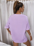 The image shows a long-sleeved, round-neck, Chinese dragon print women's t-shirt. It is oversized with loose fit and features trendy half-sleeve design