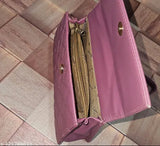 Pink, canvas, crossbody sling bag with shoulder strap