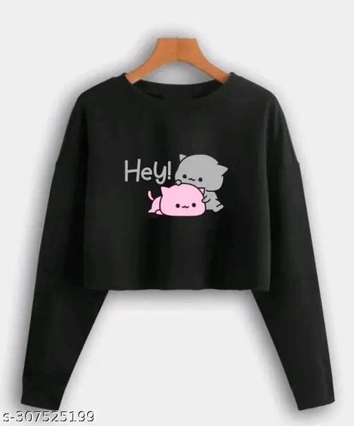 Stylish cotton blend printed long sleeve top, refreshing women's wear for daily use, India