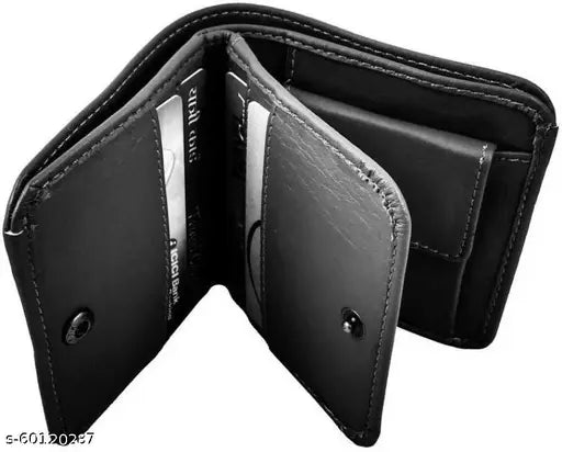 Faux leather brown wallet, 6 card slots, modern men's design, imported quality
