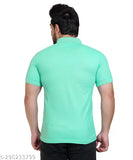 Cotton blend round neck half sleeve polo t-shirt, printed pattern for men's casual outings or indoor lounging. Size XXXL (48in chest, 30in length), Made in India