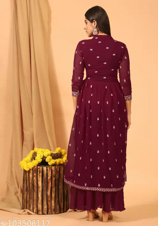 Black scissor kurta set with embroidery and beading detail