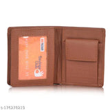 Brown PU two-fold leather men's wallet by Felice, well-designed with 7 card slots, 2 secret compartments, 1 coin pocket, and 2 currency compartments. Durable cloth lining and free size (12cm x 10cm). Made in India