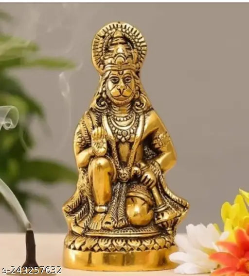 Multicolor metal Hanuman ji statue, 165 cm tall, intricately carved, brings joy, prosperity, and good luck, ideal for home decor or gifts, country of origin: India