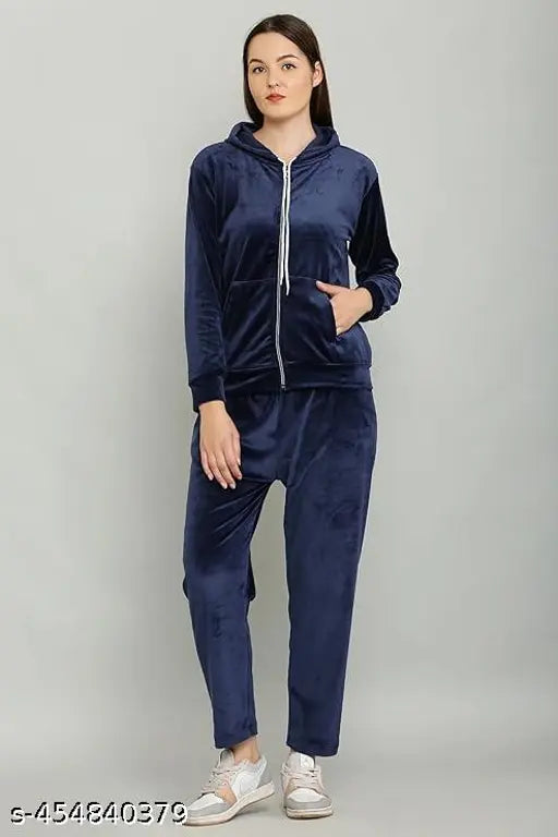 Velvet Women's Solid Super Softy Cord-Set, long sleeves, warm fabric for winter, India