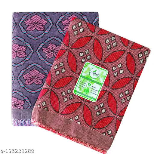 Polycotton floral blanket, graceful and classy for heavy winter use, 60x90 inches, Single Pack of 2