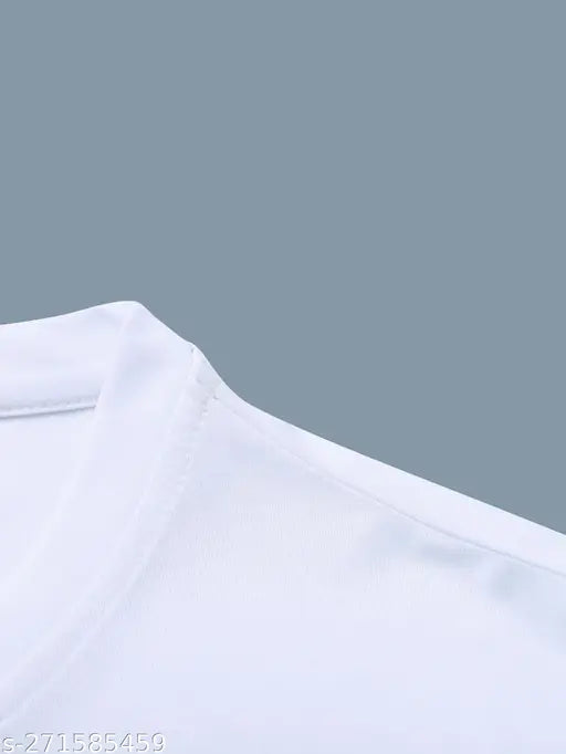 RVA KING printed poly blend half sleeve T-shirt, short sleeves, size S - 36in chest, 26in length, made in India