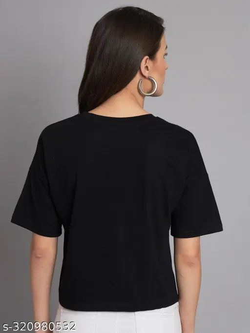 Printed cotton half sleeve crop top for ladies, trendy and attractive, S-XXXL sizes available