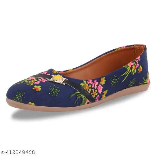 Mesh embellished ballerina flats for women, comfortable slip-on bellies from Fabbmate, Made in India