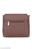 Maroon leather sling bag with adjustable shoulder strap and small front pocket