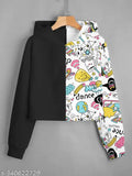 Kids cotton blend full sleeve hooded sweatshirt, printed net design used as jersey for 10-16 years old