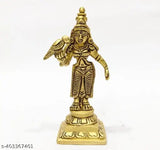 Brass Meenakshi Amman idol (125g, 4cm x 4cm x 10cm), Indian devotional figure for pooja room decoration