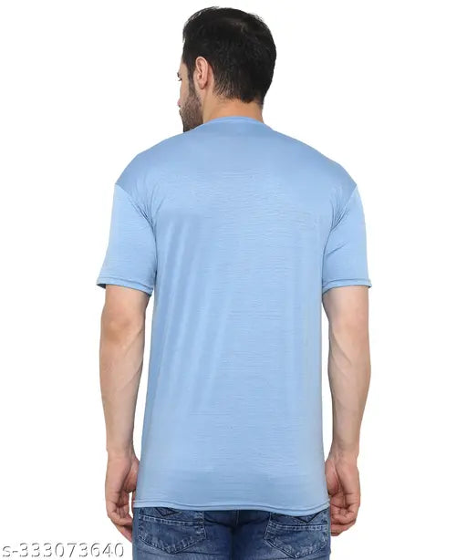 Sky Blue & Black Urban Rod stretchable Lycra GYM t-shirt combo pack for men, ideal for sports & gym activities