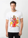 Durga Maa cotton blend t-shirt, Sanskrit print on short sleeves, M to XXL sizes, Indian origin