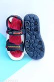 Red and black kids boys sandals with Velcro closure