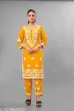 Rayon kurti and pant set with dupatta, three-quarter sleeves, woven design, single size M-6XL. Indian ethnic wear on mannequin