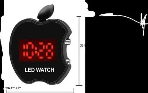 Black LED watch for kids, durable Indian-made children's timepiece