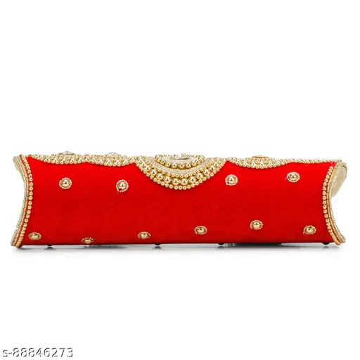 Red and gold sequined clutch, small size