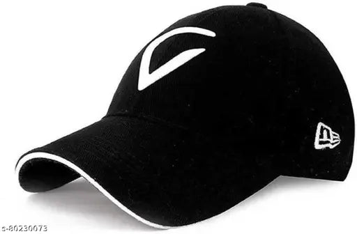 Orange & white embroidered cotton baseball cap, Virat Combo design from India