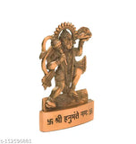 Copper polished Hanuman Ji/Bajrangbali spiritual statue, 4.5cm x 7cm, Indian religious dashboard decor