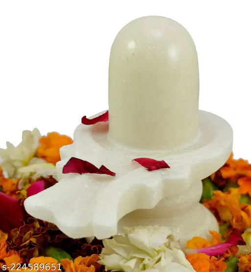 White resin Shivling Idol by Sculpto Mania for Shivratri pooja, temple or office use